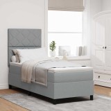 vidaXL Pat cu arcuri cu saltea Gri deschis 80 x 200 cm țesătură 3339420