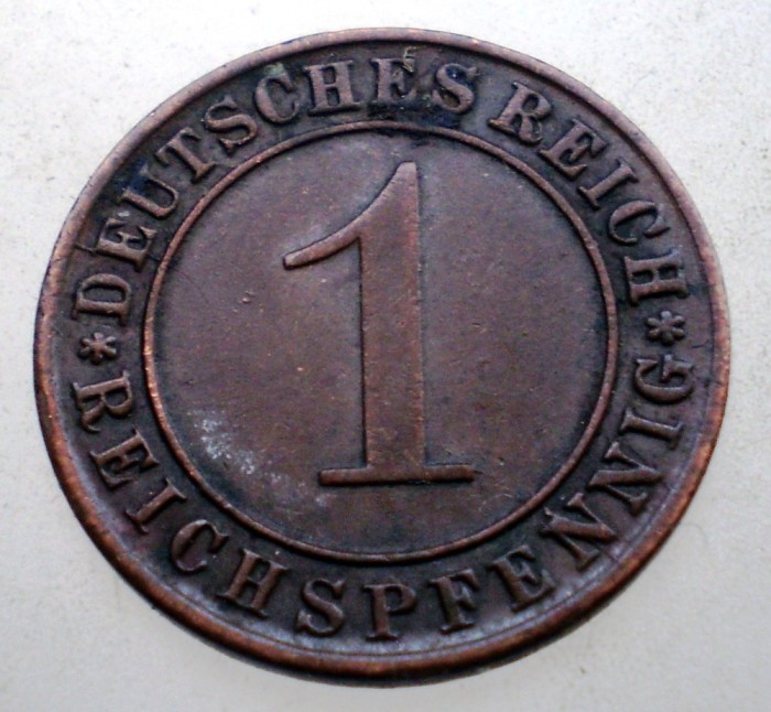 B.289 GERMANIA WEIMAR 1 REICHSPFENNIG 1935 D
