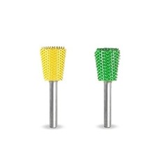 Rybina s činn&yacute;m čelom skosen&yacute; k stopke pr.9,5 mm, stopka3,2mm, Granulatie Saburr FINA - GALBENA