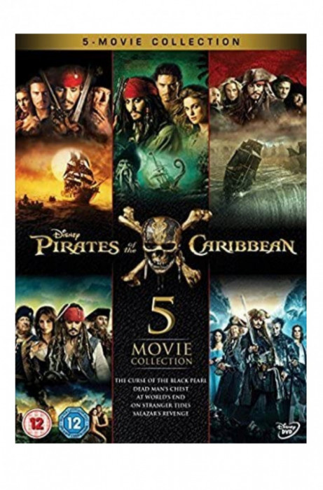 Filme Pirates of the Caribbean 1-5 [DVD] Originale