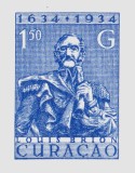 Cumpara ieftin ✅(V43)Curacao 2014 ,&quot;Louis Brion 1934&quot;,marca pe carton special , catalog BD14, Nestampilat