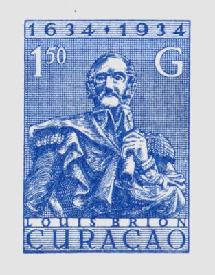 ✅(V43)Curacao 2014 ,&amp;quot;Louis Brion 1934&amp;quot;,marca pe carton special , catalog BD14 foto