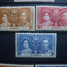 GAMBIA 1937 SERIE INCORONAREA GEORGE VI MH