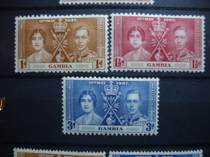 GAMBIA 1937 SERIE INCORONAREA GEORGE VI MH
