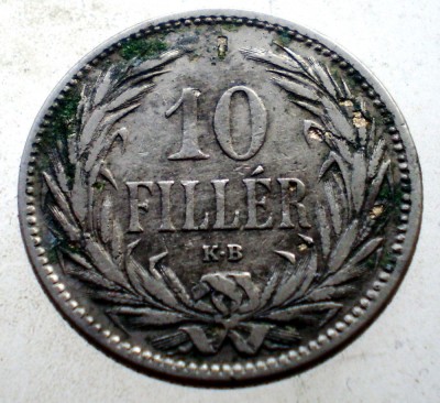 7.094 UNGARIA 10 FILLER 1893 KB foto