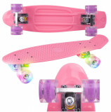 Skateboard cu led-uri pentru copii 56x15cm Roz, Malplay