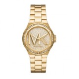 Michael Kors Lennox MK7229 Ceas Damă Quartz Cadran Auriu Cristale Pav&eacute; Brățară Oțel 37mm