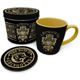 Set de cană 370 ml și coaster cu cutie Harry Potter - Gringotts