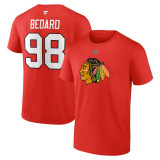 Chicago Blackhawks tricou de bărbați Connor Bedard #98 Draft 2023 Stack Logo Name &amp;amp; Number Red - L