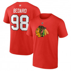 Chicago Blackhawks tricou de bărbați Connor Bedard #98 Draft 2023 Stack Logo Name &amp; Number Red - XL