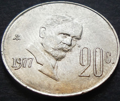 Moneda 20 CENTAVOS - MEXIC, anul 1977 * cod 2786 = A.UNC foto