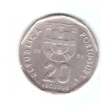 Moneda Portugalia 20 escudos 1986, stare foarte buna, curata