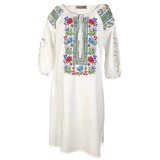Rochie traditionala dama R24, alb/mov , marimea XL