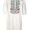 Rochie traditionala dama R24, alb/mov , marimea S