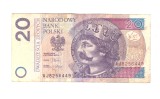 Bancnota Polonia 20 zloti 2012, circulata, stare buna