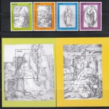 Nevis 1991 - Crăciun - Gravuri de D&uuml;rer, Serie + 2 Colite, MNH, Nestampilat
