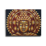 Detaliu Tablou Mandala Buddha Auriu Brocart 30x40cm x 4