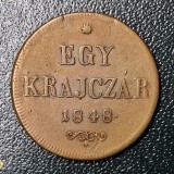 1 Krajczar 1848 (Ungaria) - Monedă istorică din perioada Revoluției Maghiare de la 1848