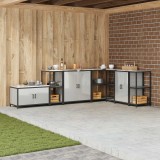 vidaXL Depozitare pentru bucătărie Argintiu 60 x 50 x 92 cm Oțel 874973