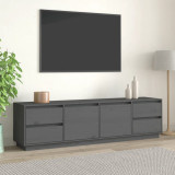 Comodă TV, gri, 176x37x47,5 cm, lemn masiv de pin, vidaXL