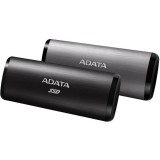 SSD extern ADATA SE760 metal, 256GB Type-C, up to 1000MB/s, multiplatform, cable Type-C-C, cable Type-C-A, Negru, A-data