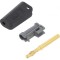 Conector banană 4mm 32A negru aurit pe cablu