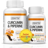 Pachet Curcumin &amp; Piperine 500mg 60cps+30cps