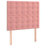 Cumpara ieftin Tablie de pat roz 90x5x118/128 cm catifea