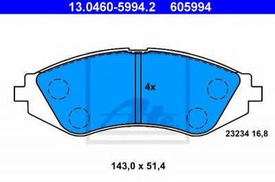 Set placute frana,frana disc DAEWOO NUBIRA (KLAJ) (1997 - 2016) ATE 13.0460-5994.2 foto