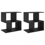 vidaXL Noptiere, 2 buc., negru, 50x30x51,5 cm, PAL