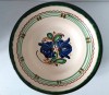 Farfurie ceramica mare decorativa, lut, 28 cm diametru x 7cm inaltime, Ungaria, anii 70-80, arta traditionala, taraneasca