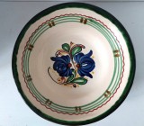Farfurie ceramica mare decorativa, lut, 28 cm diametru x 7cm inaltime, Ungaria, anii 70-80, arta traditionala, taraneasca