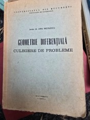 Geometrie diferentiala. Culegere de probleme - Liviu Nicolescu foto