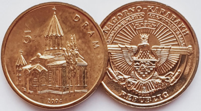 1587 Nagorno - Karabakh 5 Drams 2004 Ghazanchetsots Cathedral km 11 UNC foto