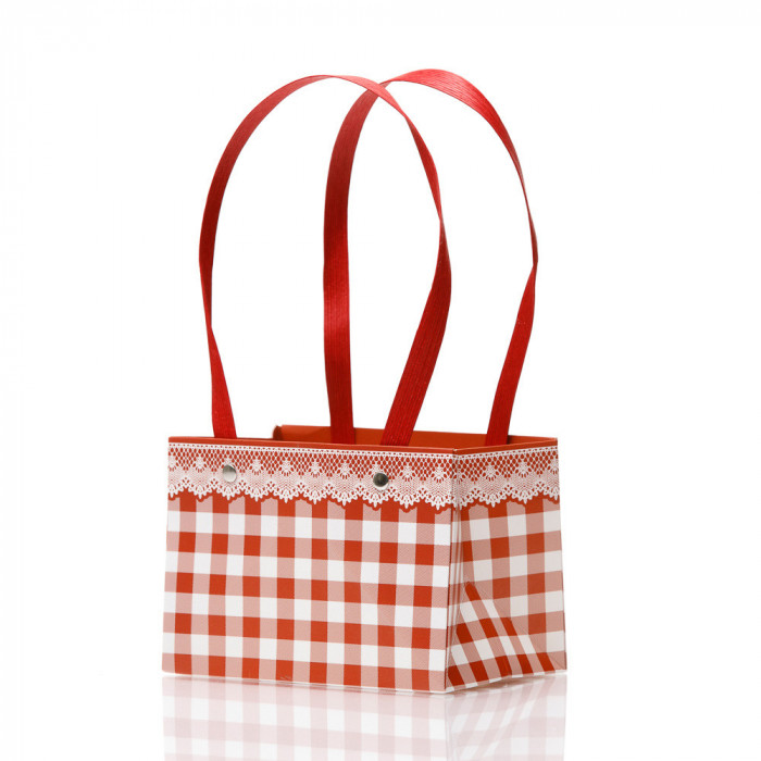 Cutii cu m&acirc;ner model picnic - roșu (set 4 buc)