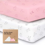 Lenjerie Bumbac Organic 2 Bucuri 60x120cm Roz Abc Kea Babies