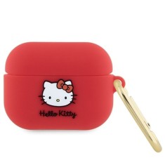 Husa pentru Apple AirPods Pro 1 - Hello Kitty Silicone 3D Kitty Head (HKAP3DKHSF) - Red