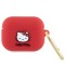 Husa pentru Apple AirPods Pro 1 - Hello Kitty Silicone 3D Kitty Head (HKAP3DKHSF) - Red