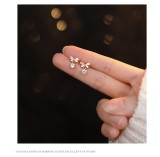 Cumpara ieftin Cercei din Argint 925 Placat cu Aur , Crystal Bow Drops