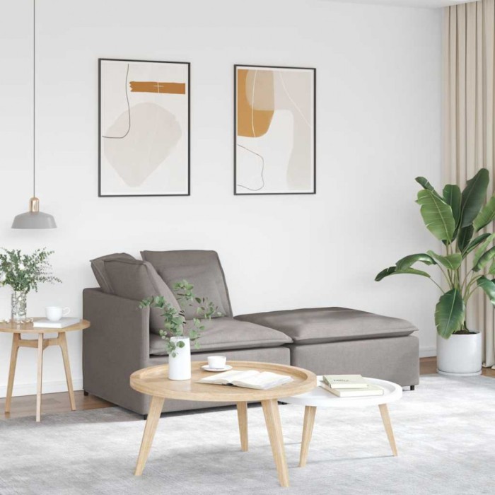 vidaXL Canapea modulară cu taburet și perne, textil, gri taupe