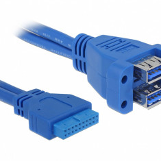 Cablu USB 3.0 pin header la 2 x USB 3.0-A M-M, Delock 82942