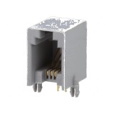 Conector RJ9 Soclu cu 4 Contacte din Bronz-Fosfor Aurit THT pentru Telecomunicații