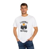 Tricou personalizat Camping Therapy, pentru iubitorii de natura, barbati, alb, marimea L