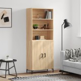 vidaXL Dulap &icirc;nalt, stejar sonoma, 69,5x34x180 cm, lemn compozit