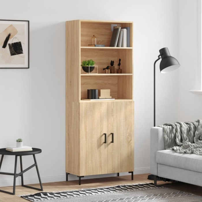 vidaXL Dulap &icirc;nalt, stejar sonoma, 69,5x34x180 cm, lemn compozit