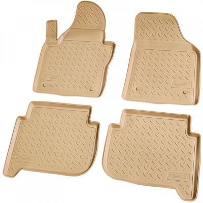 Set de 4 covorase bej cauciuc 3D stil tavita premium pentru VW Touran 1T 2003-2015 foto