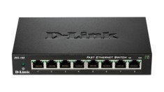 Switch d-link des-108 8 porturi 10/100mbps desktop fara management metal negru foto