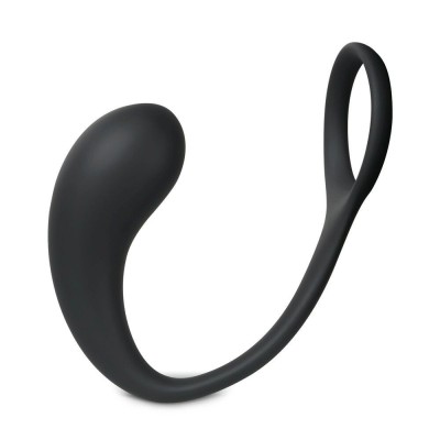 Dildo Plug with Single Ring Black foto