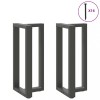 VidaXL Picioare de masă de bar &icirc;n formă de T, 2 buc., antracit, 40x35x(90-91) cm, oțel 4013074