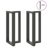 VidaXL Picioare de masă de bar &icirc;n formă de T, 2 buc., antracit, 40x35x(90-91) cm, oțel 4013074